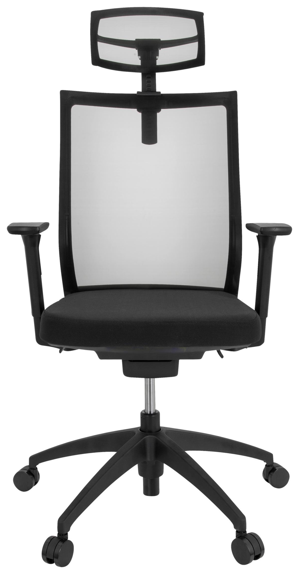 Drehstuhl Aspen Pro - Schwarz, Basics, Kunststoff/Textil (63/111-121/55cm) - MID.YOU