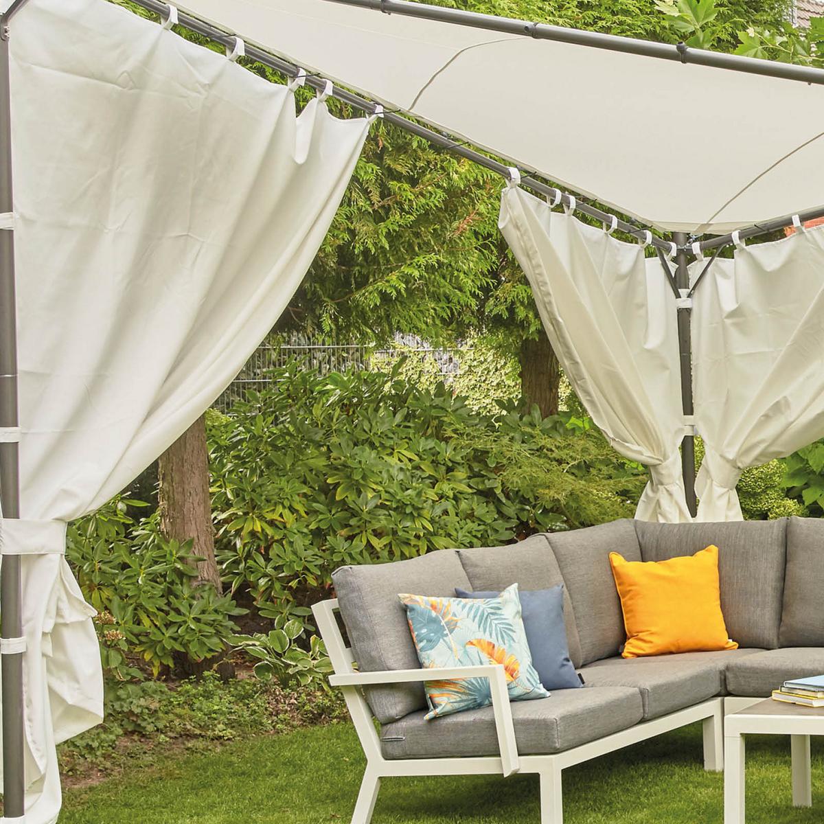 Seitenteile Berlino 400x256cm 2er-Set - Weiß, KONVENTIONELL, Textil (400/256cm) - Siena Garden