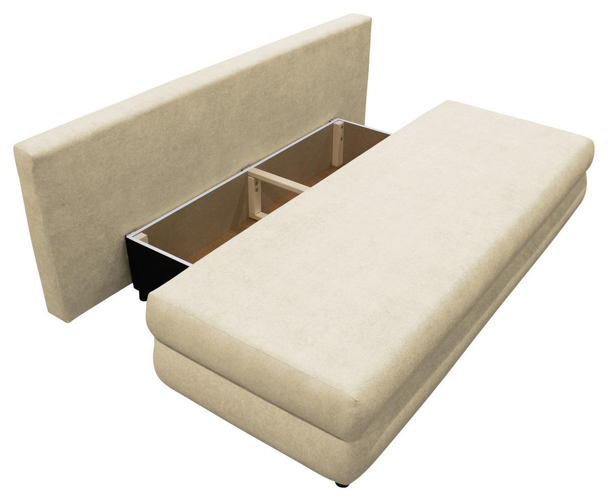 Schlafsofa Mela Beige B: 206cm - Beige/Schwarz, Design, Textil (206/87/88cm) - P & B