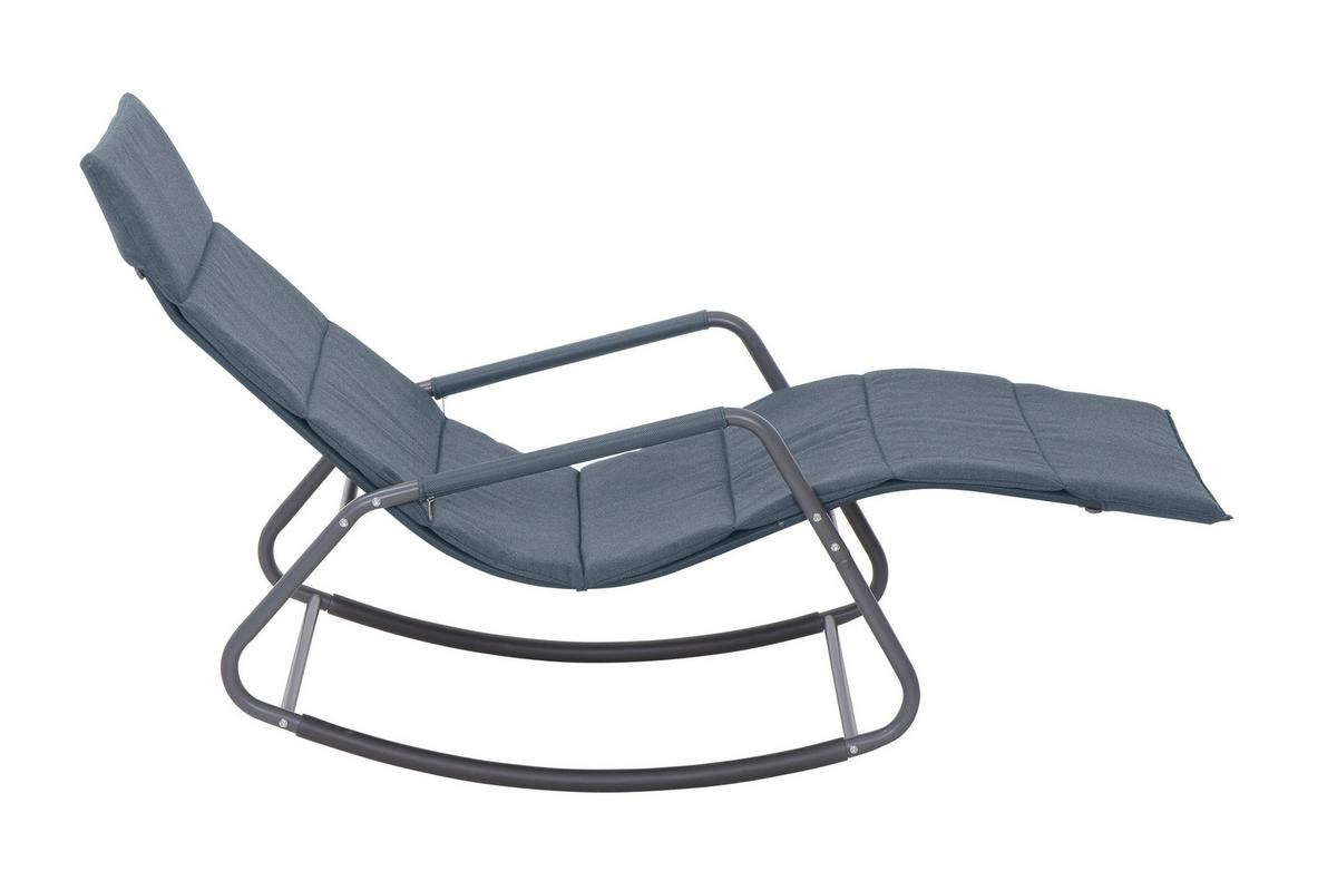 Schaukelliege Metall/Kunststoff/Textil - Blaugrau, KONVENTIONELL, Kunststoff/Textil (57/81/143cm) - Siena Garden