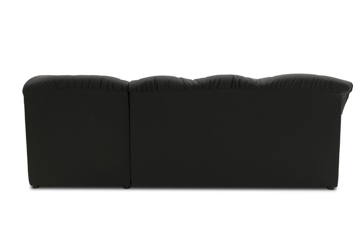 Ecksofa Papenburg Schwarz Lederlook - Schwarz, KONVENTIONELL, Textil (243/180cm) - MID.YOU