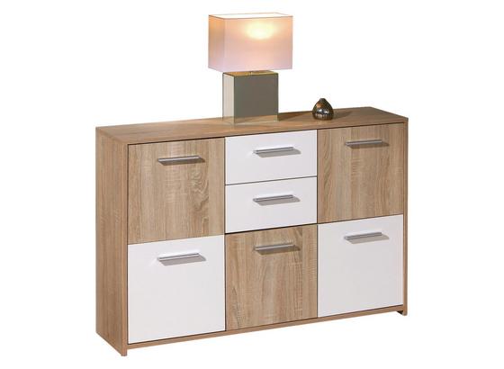 Kommode Elvezia B: 115 cm Weiß - Weiß/Sonoma Eiche, Basics, Holzwerkstoff (115/77/30cm) - Livetastic Kommode Elvezia B: 115 cm Weiß - Weiß/Sonoma Eiche, Basics, Holzwerkstoff (115/77/30cm) - Livetastic