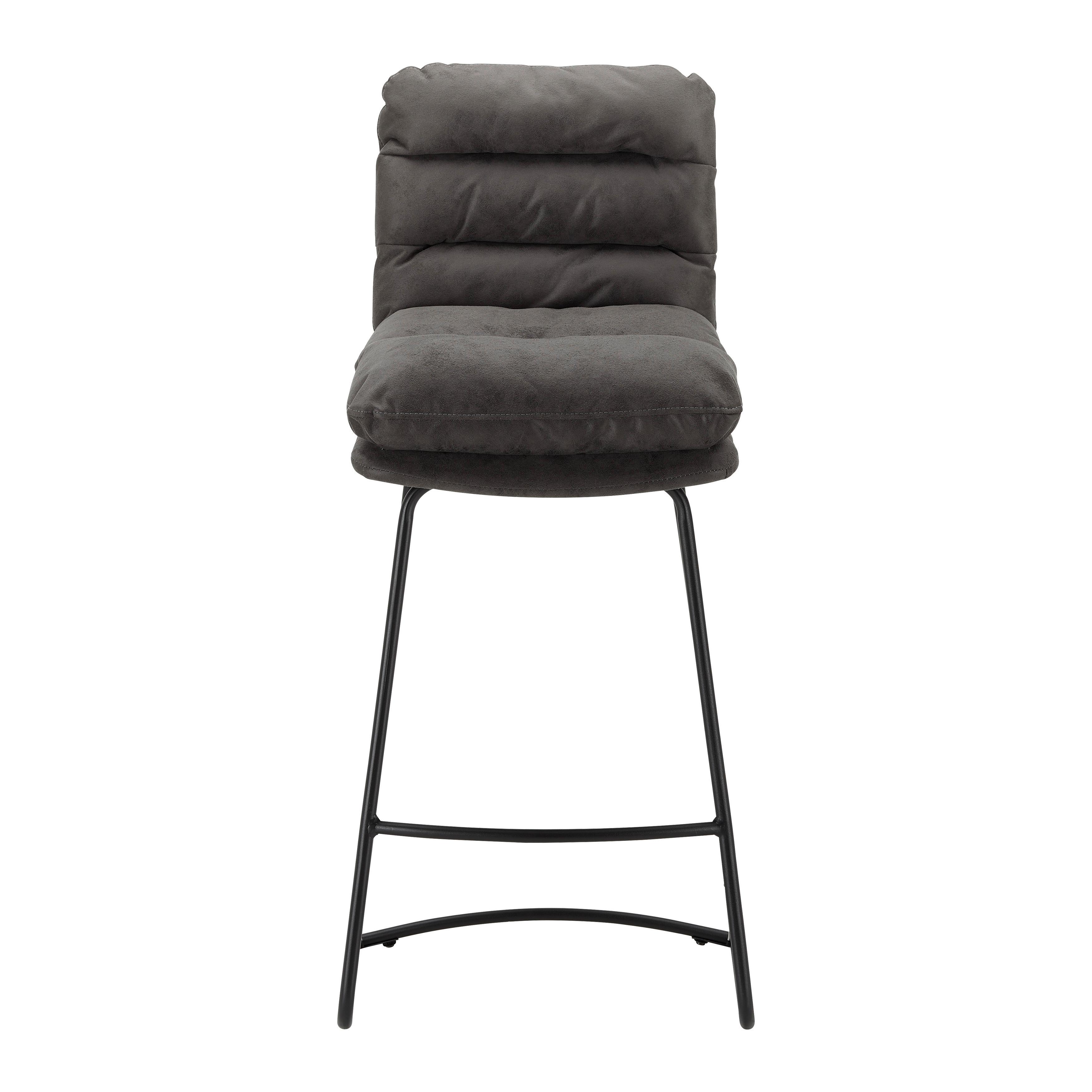 Barová židle KONA tmavě šedá - černá/tmavě šedá, Moderní, kov/textil (44/103/59cm) - Bessagi Home