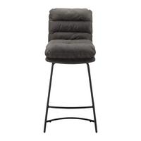 Barová židle KONA tmavě šedá - černá/tmavě šedá, Moderní, kov/textil (44/103/59cm) - Bessagi Home