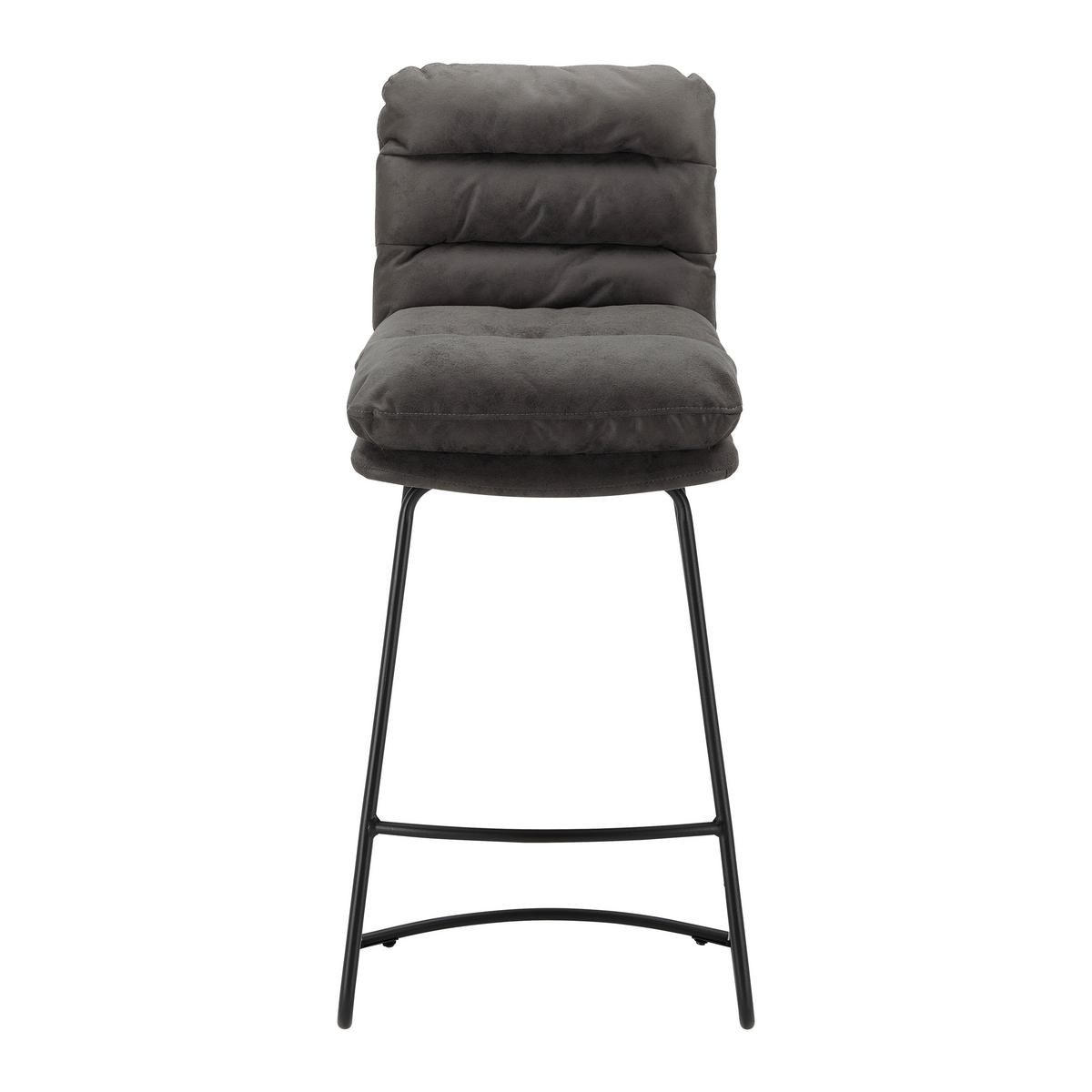 Barová židle KONA tmavě šedá - černá/tmavě šedá, Moderní, kov/textil (44/103/59cm) - Bessagi Home