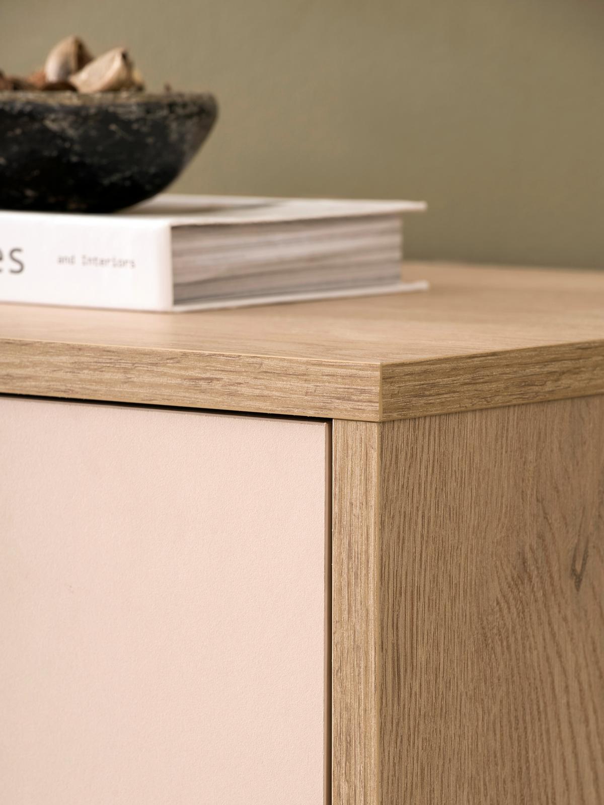 Highboard Fredericia Eichefarben Kaschmir B: 115 cm - Kaschmir/Eichefarben, Design, Holzwerkstoff (115/140/40cm) - MID.YOU