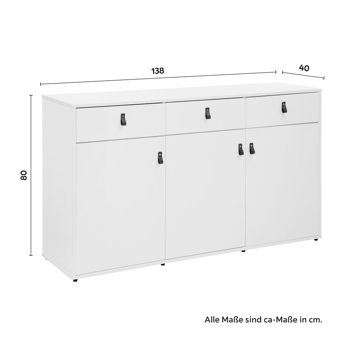 Komoda MICK - bílá/černá, Moderní, textil/plast (138/80/40cm) - Bessagi Home