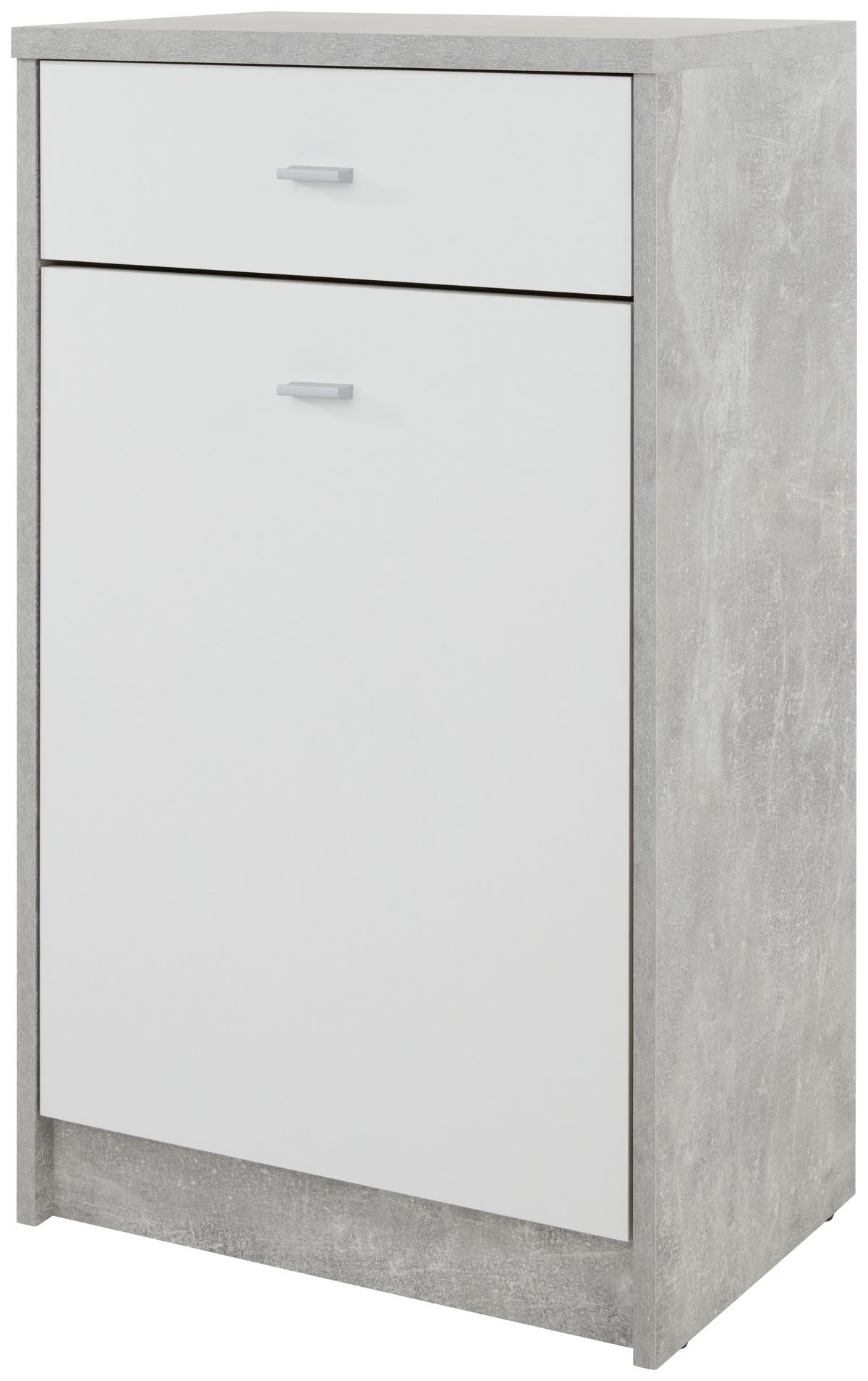 Kommode B: 50 Cm 4-you New Beton Optik/weiß - Weiß/Grau, MODERN, Holzwerkstoff (50/85,4/34,6cm)