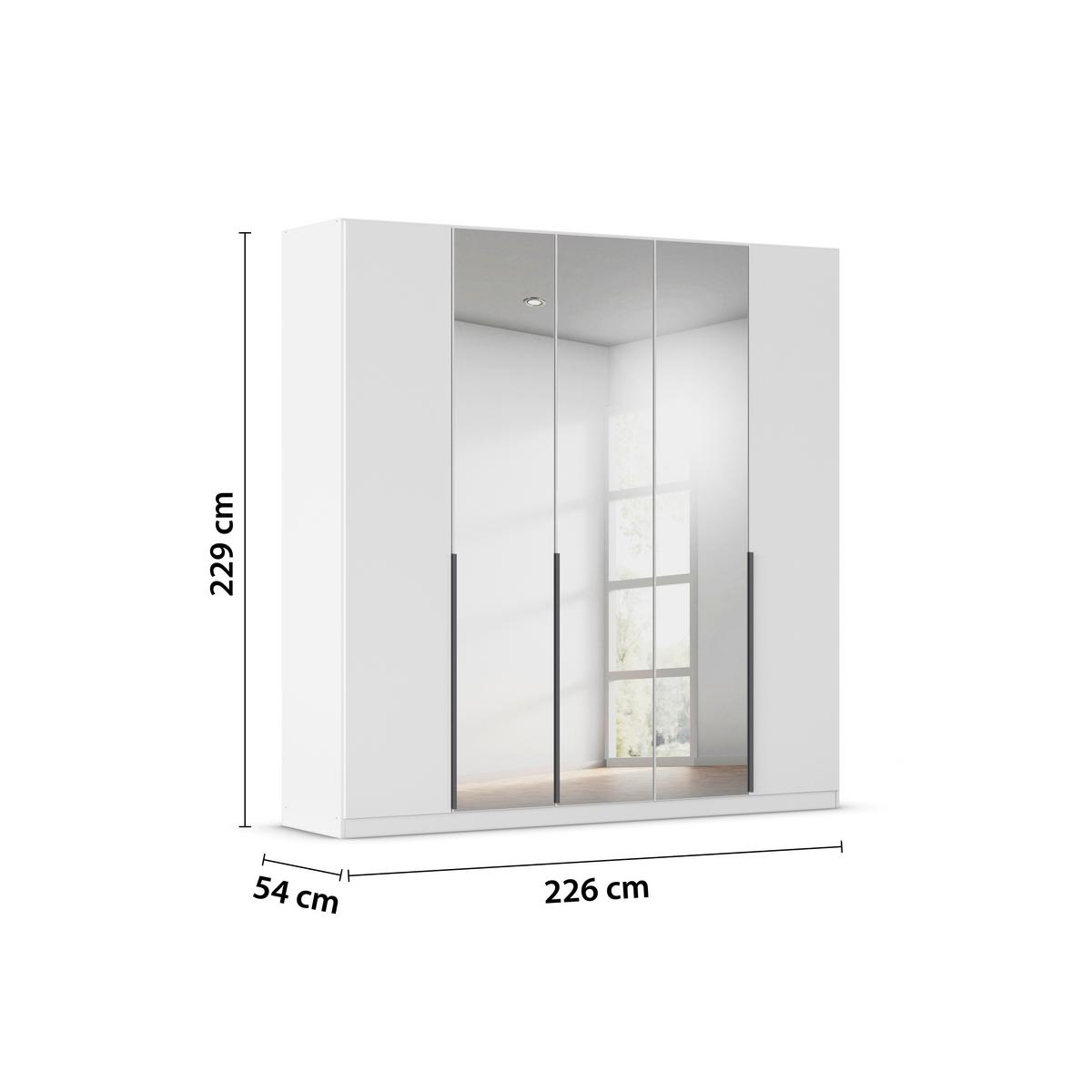 Drehtürenschrank Alabama Weiß B: 226 Cm - Weiß, MODERN, Holzwerkstoff (226/229/54cm) - Rauch Möbel