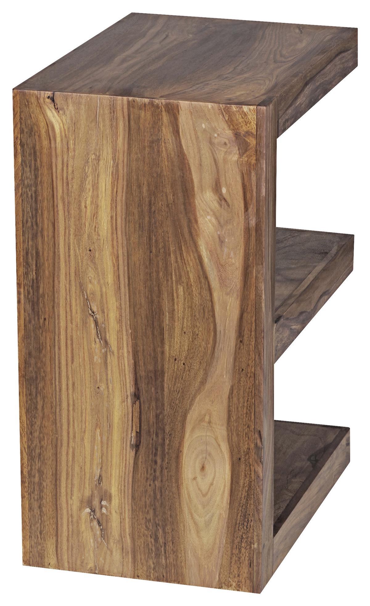 Prístavný stolík Mumbai z masívneho dreva - farba indického palisandra, Design, drevo (30/45/60cm) - MID.YOU