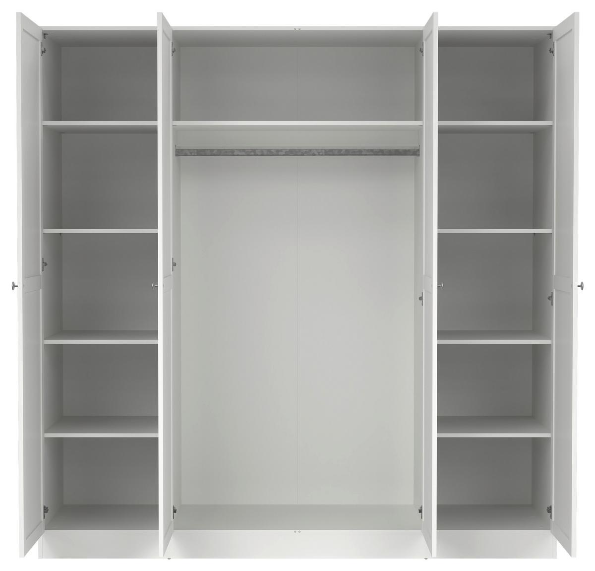 Drehtürenschrank Billund Weiß, B: 195,5 Cm - Weiß, MODERN, Holzwerkstoff (195,5/200/61,7cm) - MID.YOU