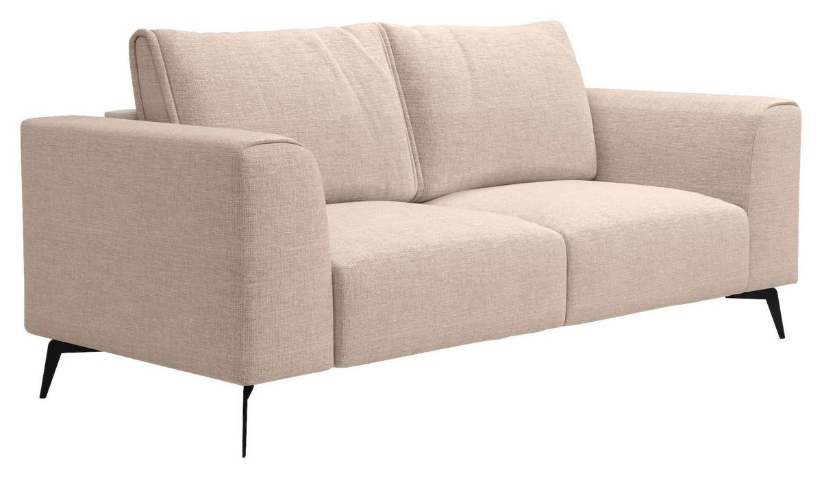 Dvoumístná pohovka SEUL, béžová - černá/béžová, Design, kov/dřevo (186/88/90cm) - MID.YOU