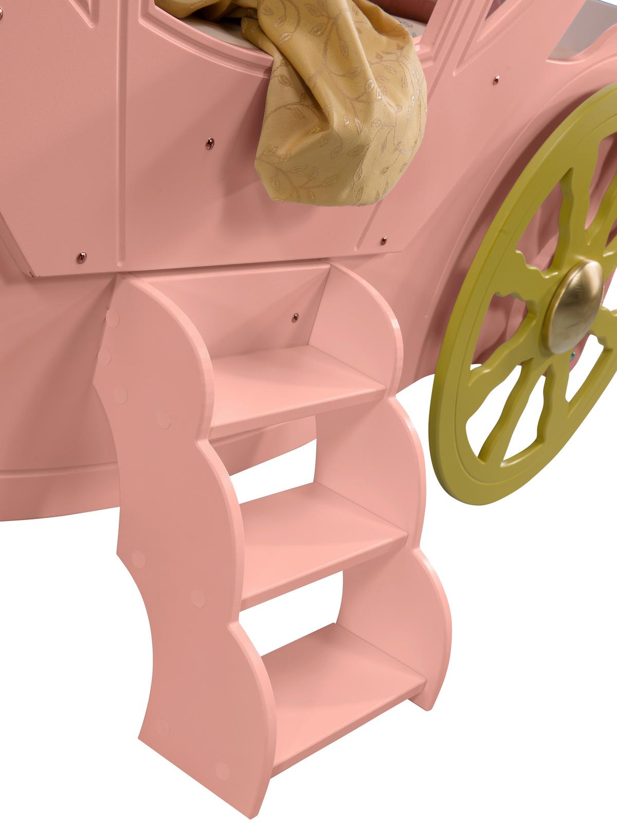 Kinderbett Prinzessin Kutsche Rosa - Pink/Weiß, LIFESTYLE, Holz/Holzwerkstoff (90/180cm) - Livetastic