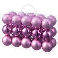 CHRISTBAUMKUGEL-SET Yasin, Rosa, 30-teilig - Pink/Rosa, KONVENTIONELL, Kunststoff (6cm) - Luca Bessoni
