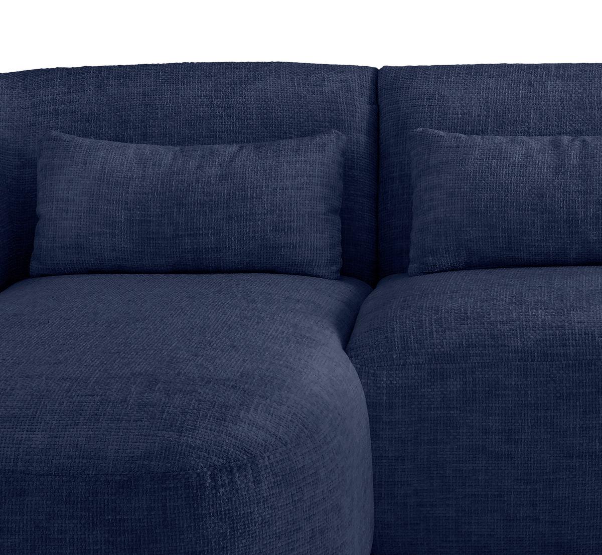 Ecksofa Caponi Dunkelblau S: 160x256 Cm - Schwarz/Dunkelblau, MODERN, Textil (160/256cm) - Livetastic