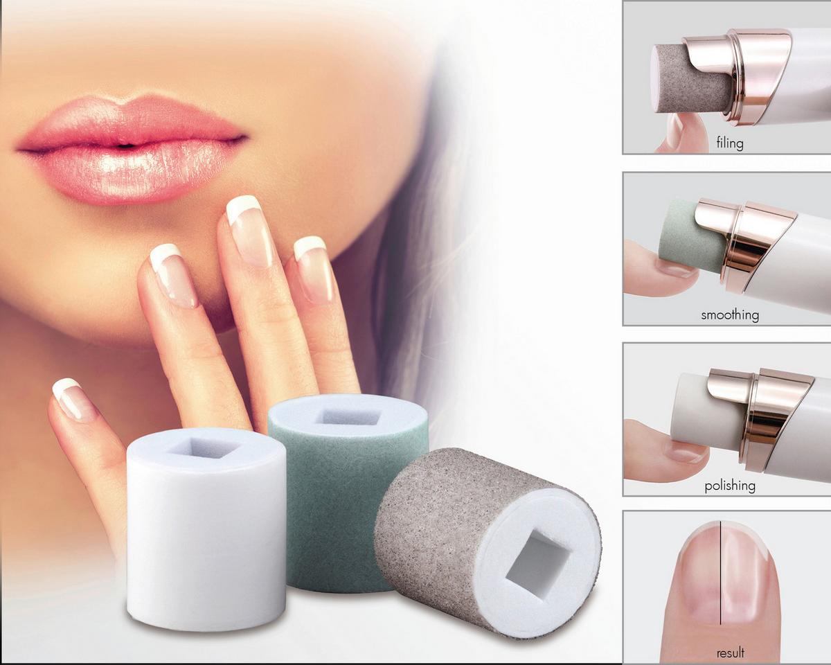 Nagelpolierer Ersatzrollen 3er-Set, Versch. Härtegrade - Weiß, Basics, Kunststoff (6/2,7/8,5cm)