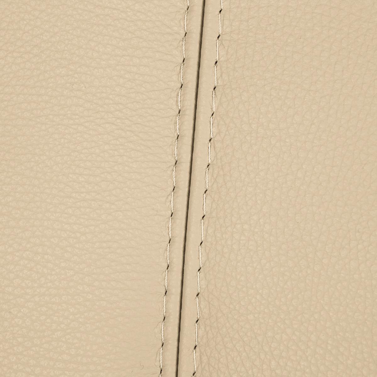 2,5-Sitzer Comodo Echtleder Beige B: 197 cm - Beige/Silberfarben, Design, Leder (197/90/88cm) - Livetastic