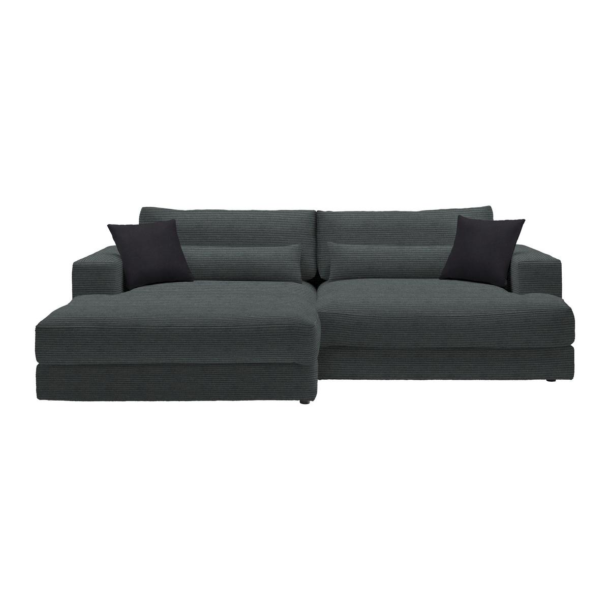 Rohová sedačka FABIONA, ľavá, grafitový menč. / grafitová - čierna/grafitová, Modern, drevo/plast (194/268cm) - Premium Living