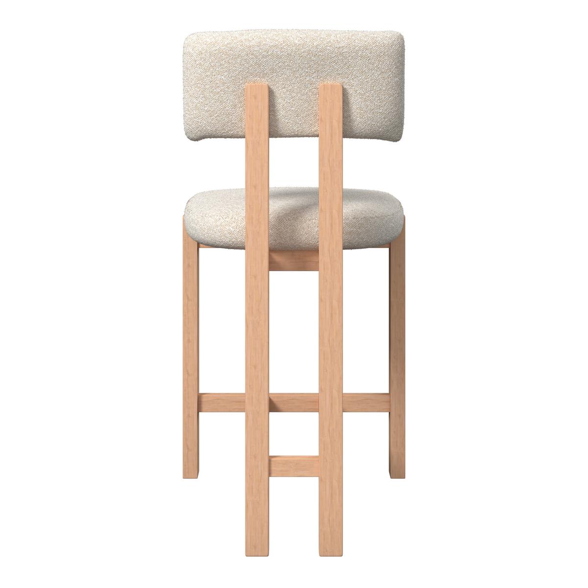 BAROVÁ STOLIČKA JONNA - krémová/prírodná farba, Modern, drevo/textil (51/102/54cm) - Bessagi Home