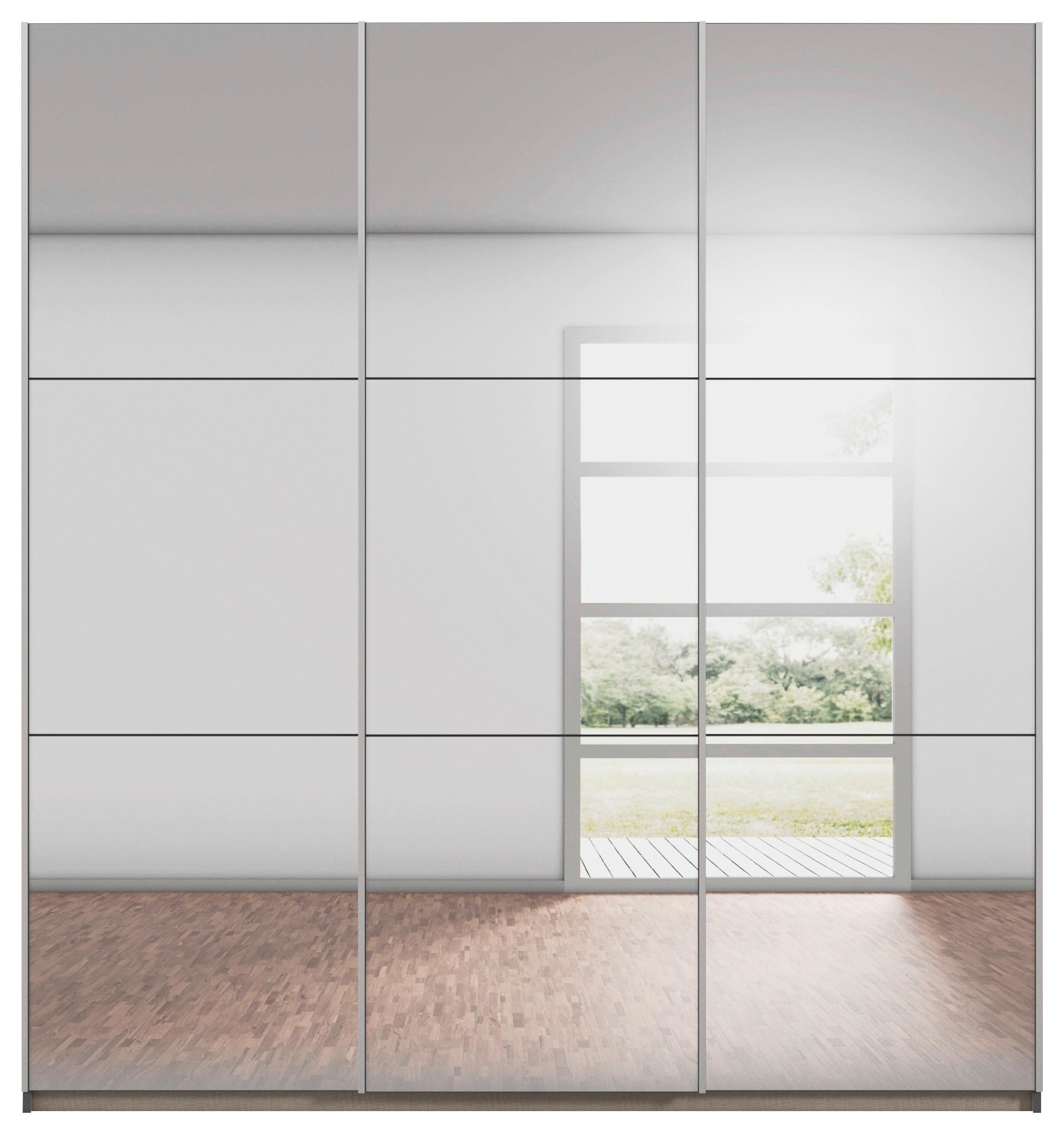 SCHWEBETÜRENSCHRANK Berny, Grau B: 196 cm - Grau, Trend, Holzwerkstoff (196/210/59cm)