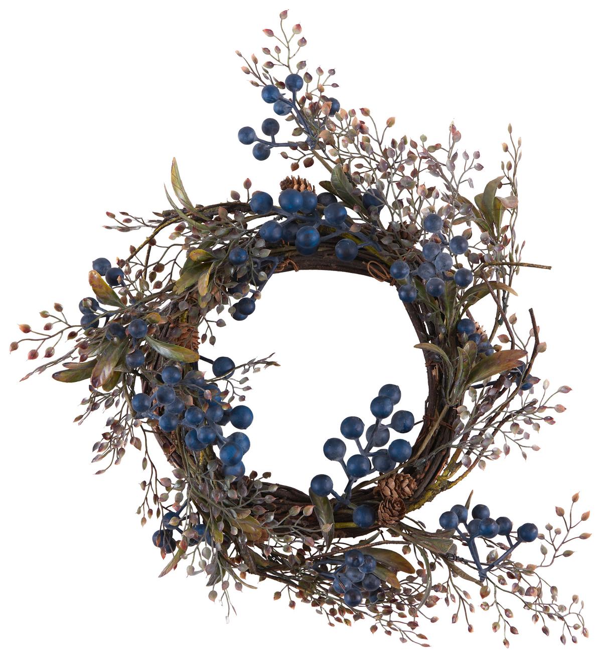 Koszorú Dawson - barna/kék, Basics, műanyag/természetes anyagok (35/10cm) - Ondega