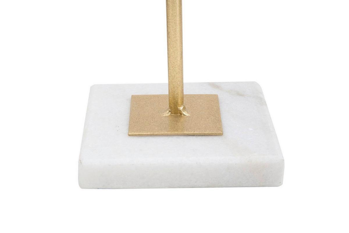Skulptur Decor Cube Weiß, Goldfarben, H: 41,5 cm - Goldfarben/Weiß, Basics, Stein/Metall (16/41.5/18cm)