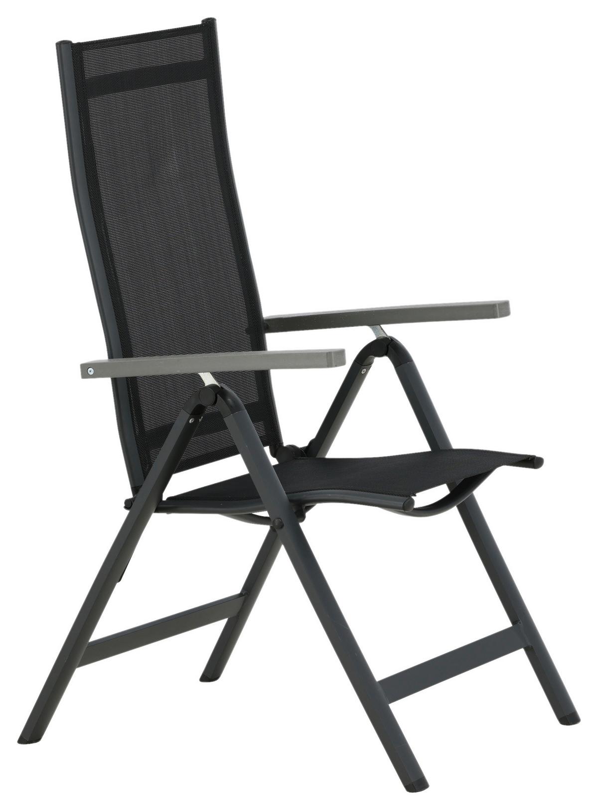 Gartensessel-Set Albany Aluminium - Schwarz, KONVENTIONELL, Metall (59/109,5/67cm) - Gardenson