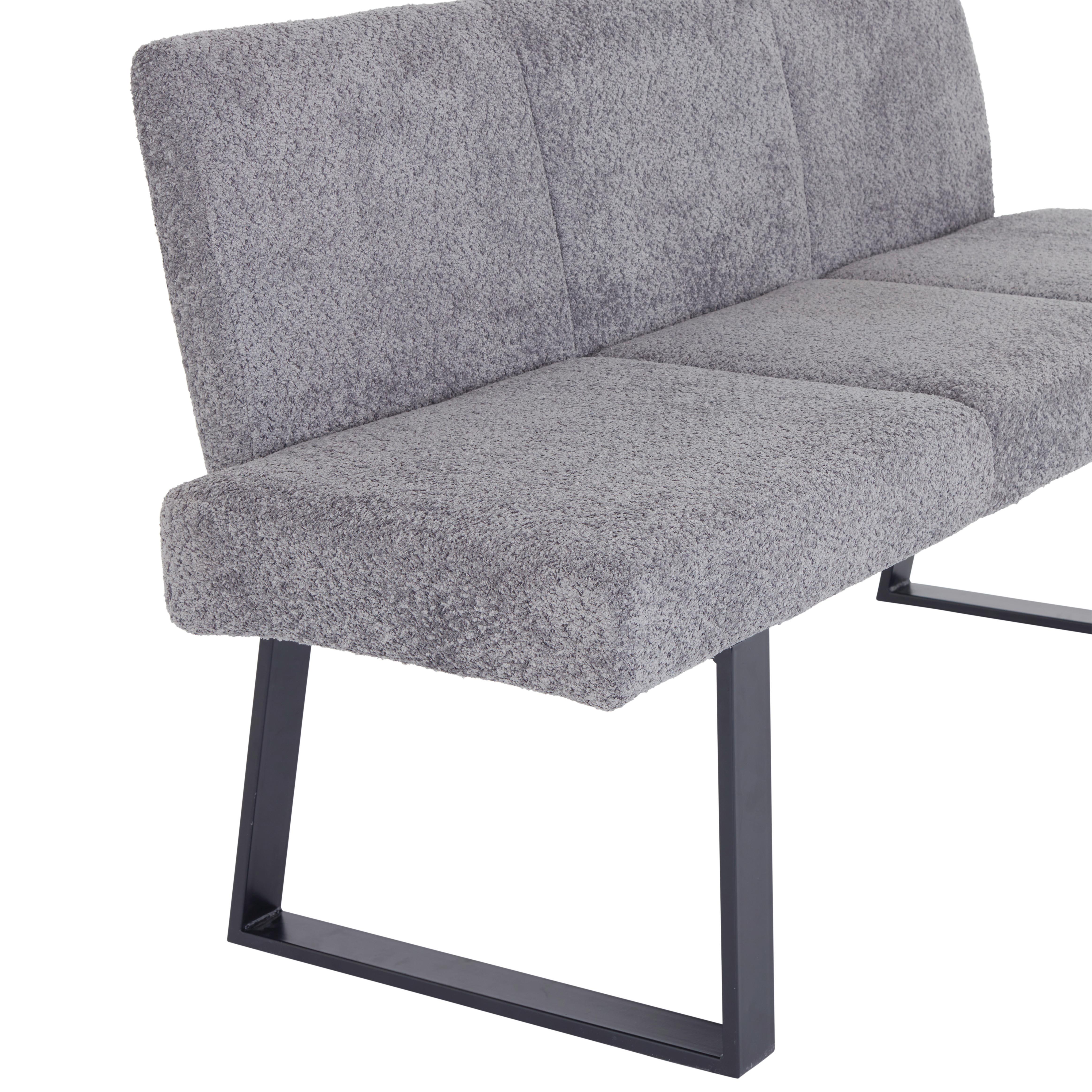 Sitzbank Grau Tampa 166x82x61 cm - Schwarz/Grau, MODERN, Textil/Metall (166/82/61cm) - MID.YOU