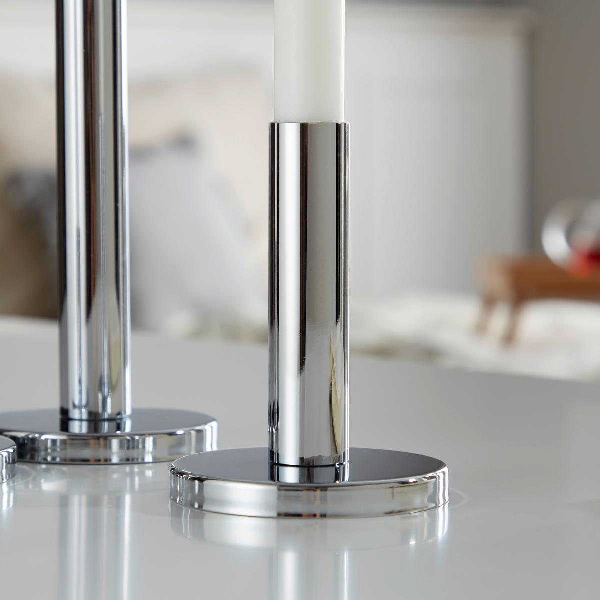 Gyertyatartó Szett Malko 3-Részes - ezüstszínű, Basics, fém