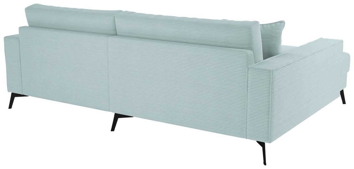 Ecksofa Ted Hellblau S: 174x228 Cm - Salbeigrün/Schwarz, Trend, Textil (174/228cm)