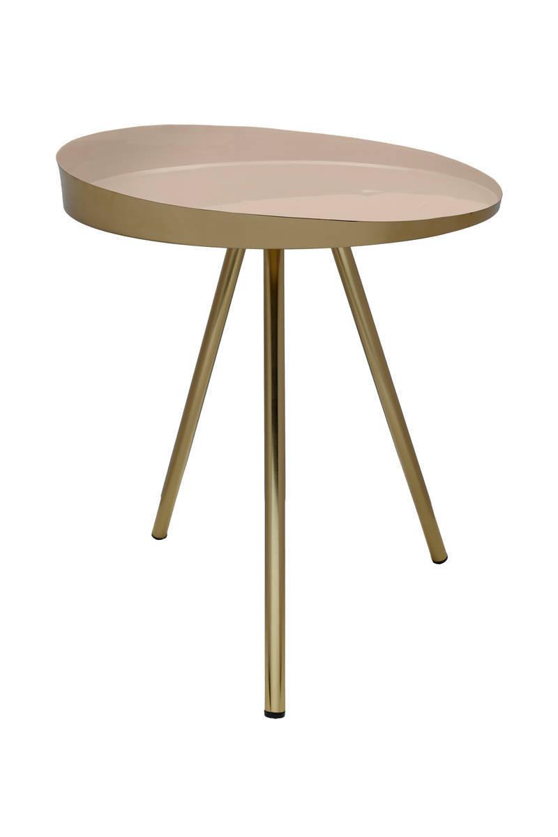 Beistelltisch Morrison Creme/Goldfarben - Goldfarben/Creme, Trend, Metall (51/51/50cm) - Kayoom