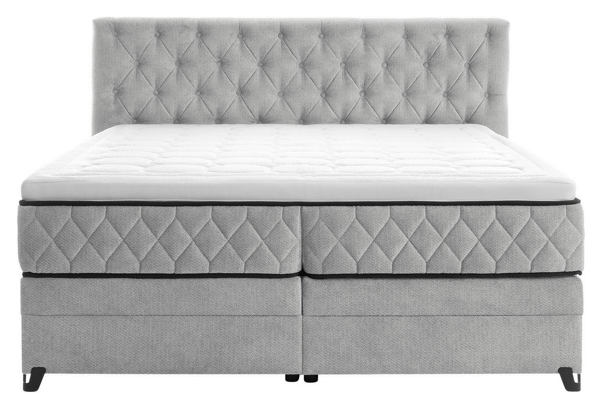 Boxspringbett Carmen A Silber 160x200 Cm - Türkis/Silberfarben, KONVENTIONELL, Holz/Holzwerkstoff (160/200cm) - James Wood