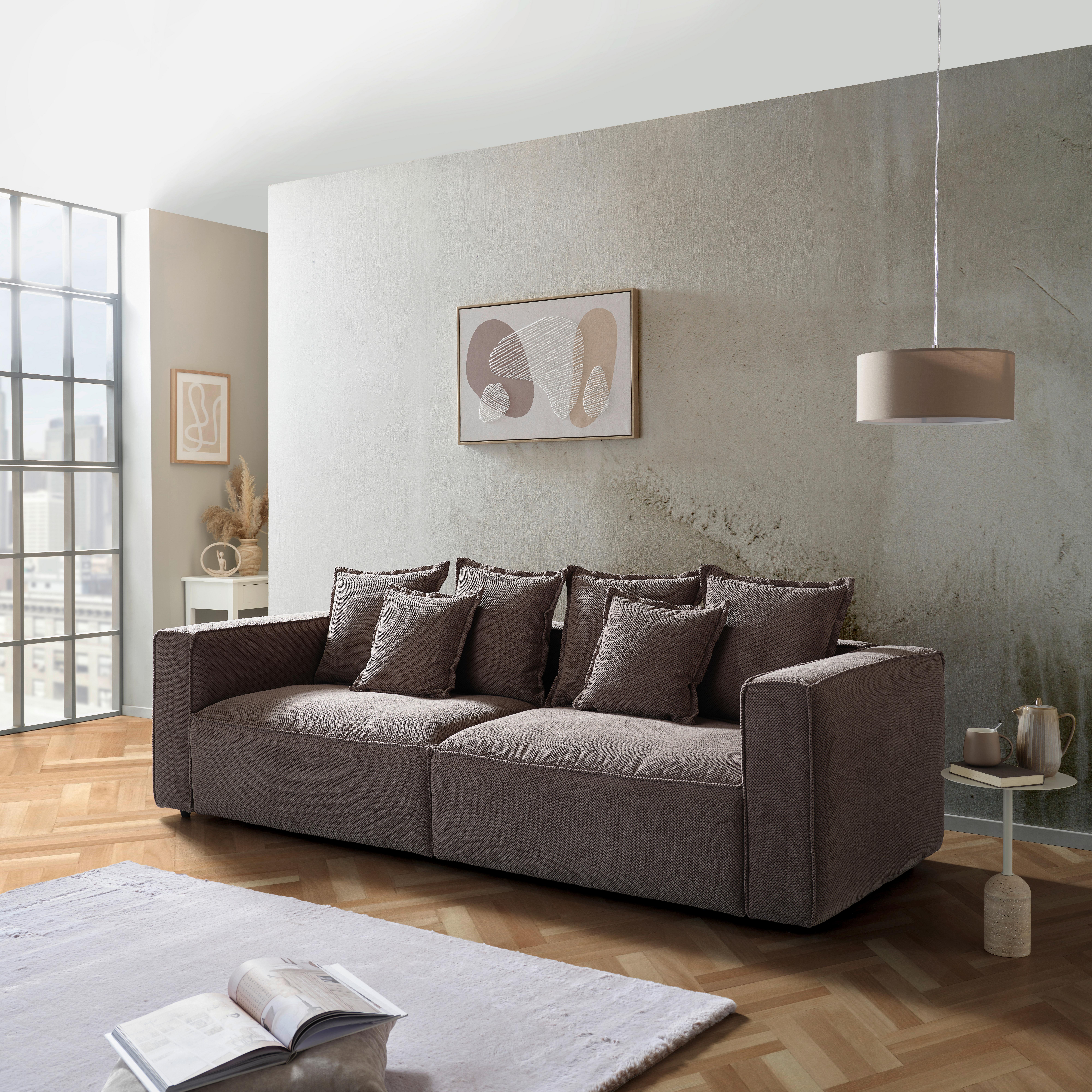 POHOVKA BIG SOFA COWBOY - šedá, Moderní, textil (280/72/109cm)