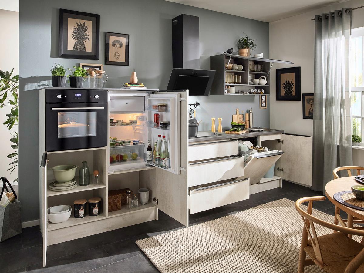 Küchenblock Boston Anthrazit, Weiß B: 321 cm - Anthrazit/Weiß, Basics, Holzwerkstoff (321cm) - MID.YOU