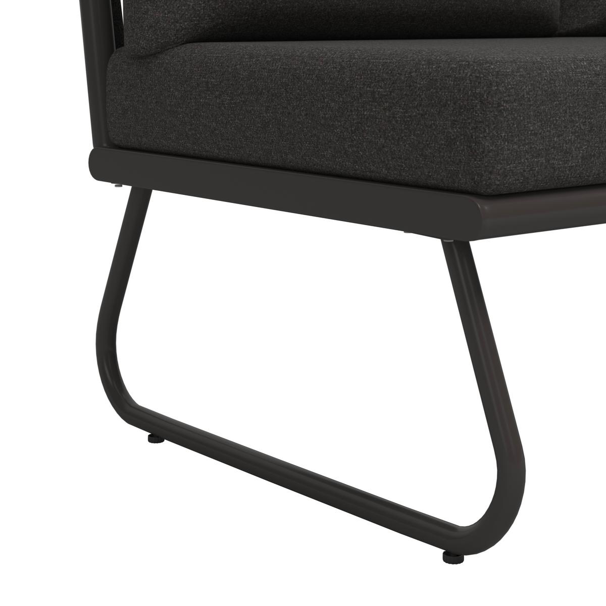TERASOVÁ SEDACIA SÚPRAVA ELEA - antracitová/tmavosivá, Modern, kov/textil (234/74/77cm) - Bessagi Garden