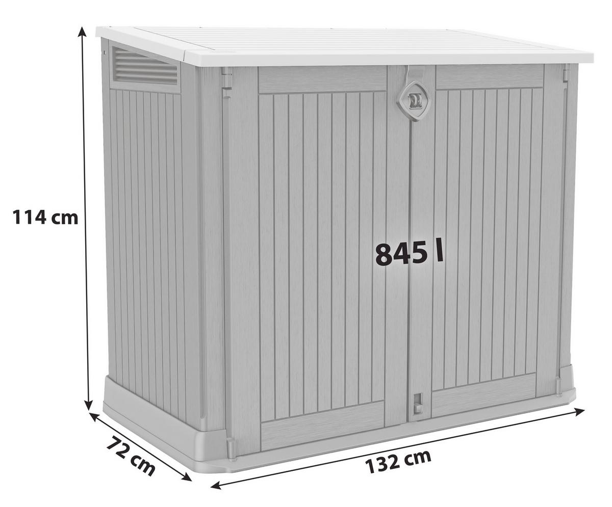 Kissenbox Store-It-Out-Midi 132x114x72 cm 845 L Schwarz - Hellgrau/Schwarz, MODERN, Kunststoff (132/114/72cm) - Keter