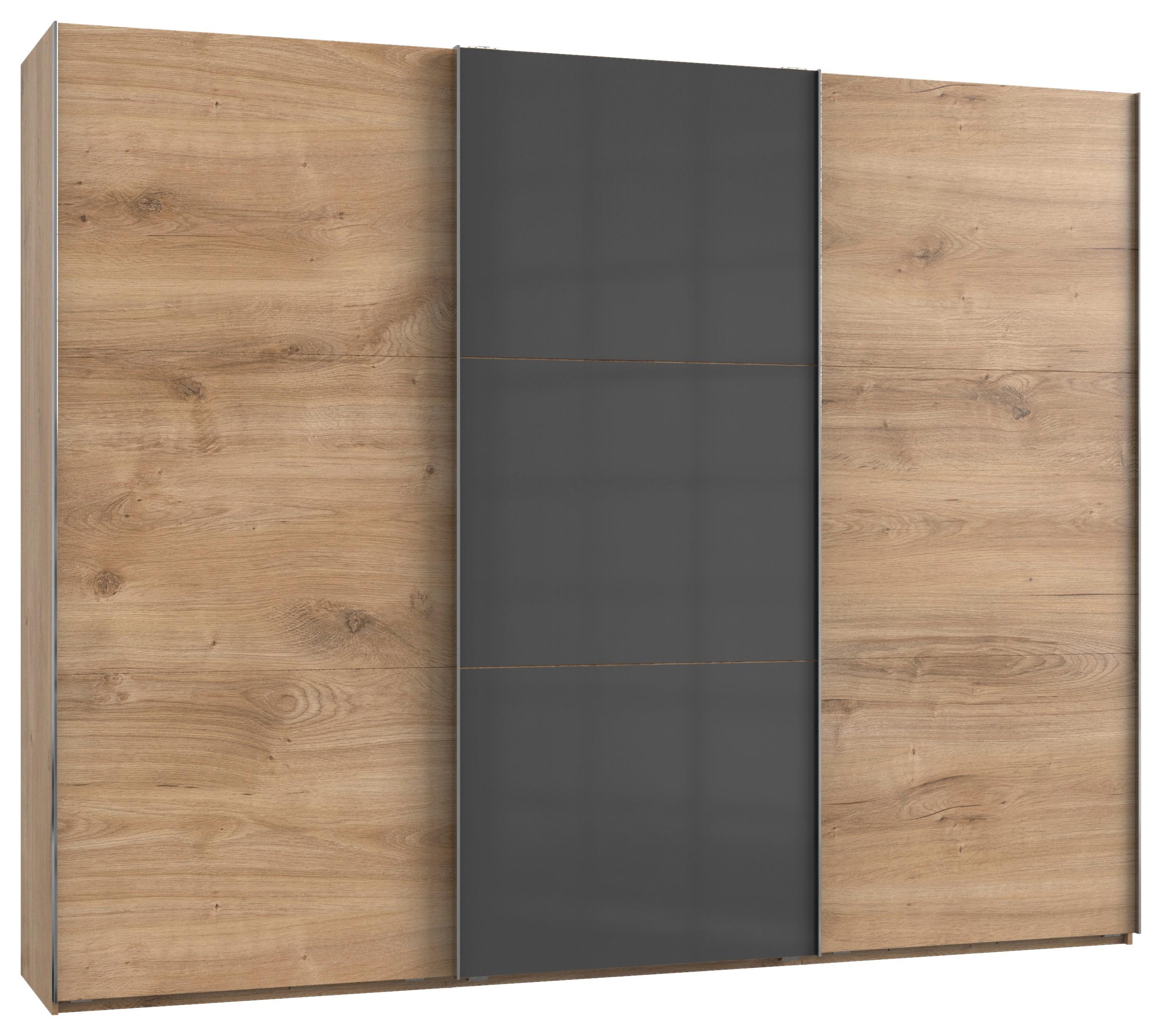 Schwebtürenschrank B: 300 Cm Level 36c Grau/eiche Dekor - Eichefarben/Grau, MODERN, Holzwerkstoff (300/236/65cm) - MID.YOU