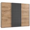 Schwebtürenschrank B: 300 Cm Level 36c Grau/eiche Dekor - Eichefarben/Grau, MODERN, Holzwerkstoff (300/236/65cm) - MID.YOU