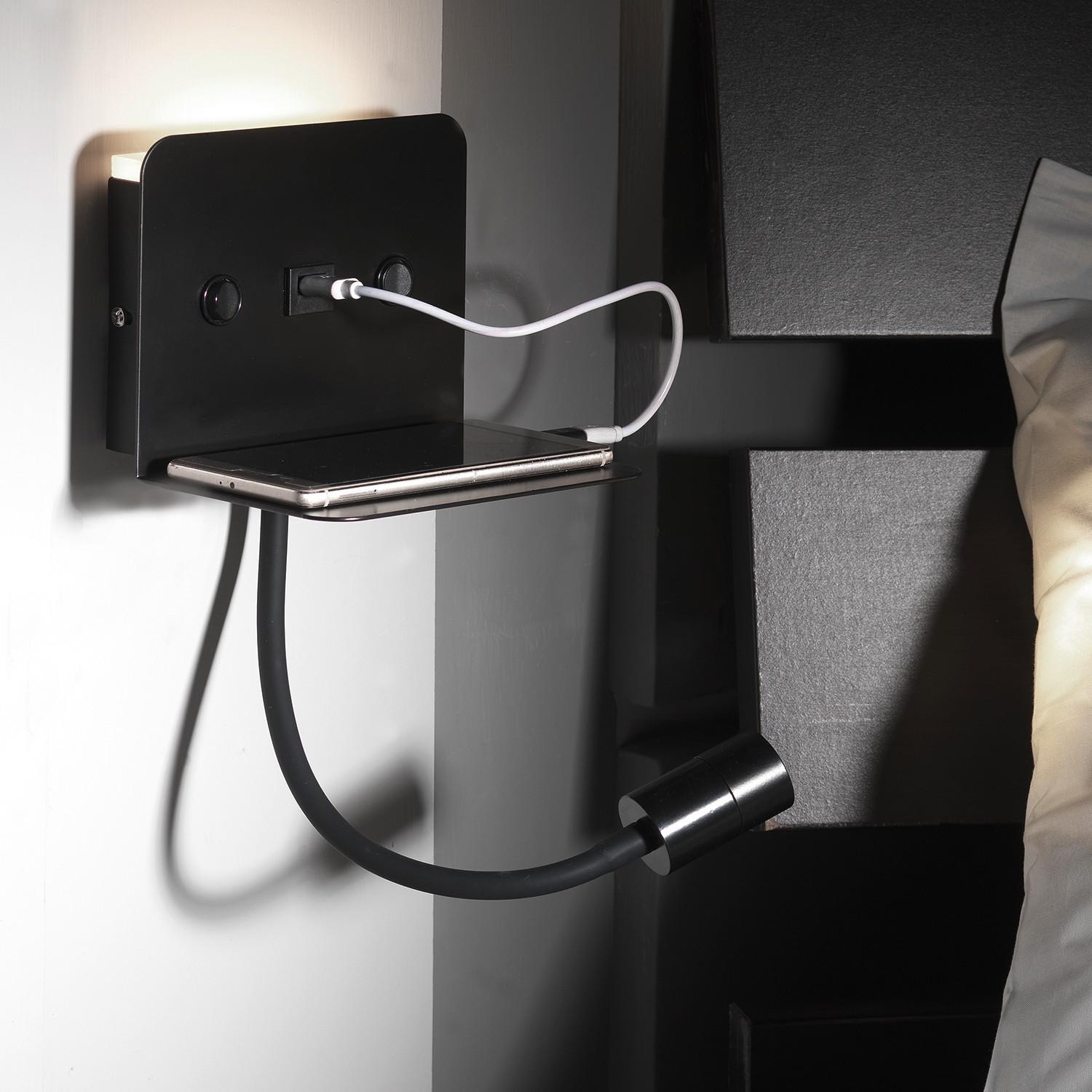 Led-wandleuchte 4884/apn - Schwarz, Basics, Metall (16/13/46cm)