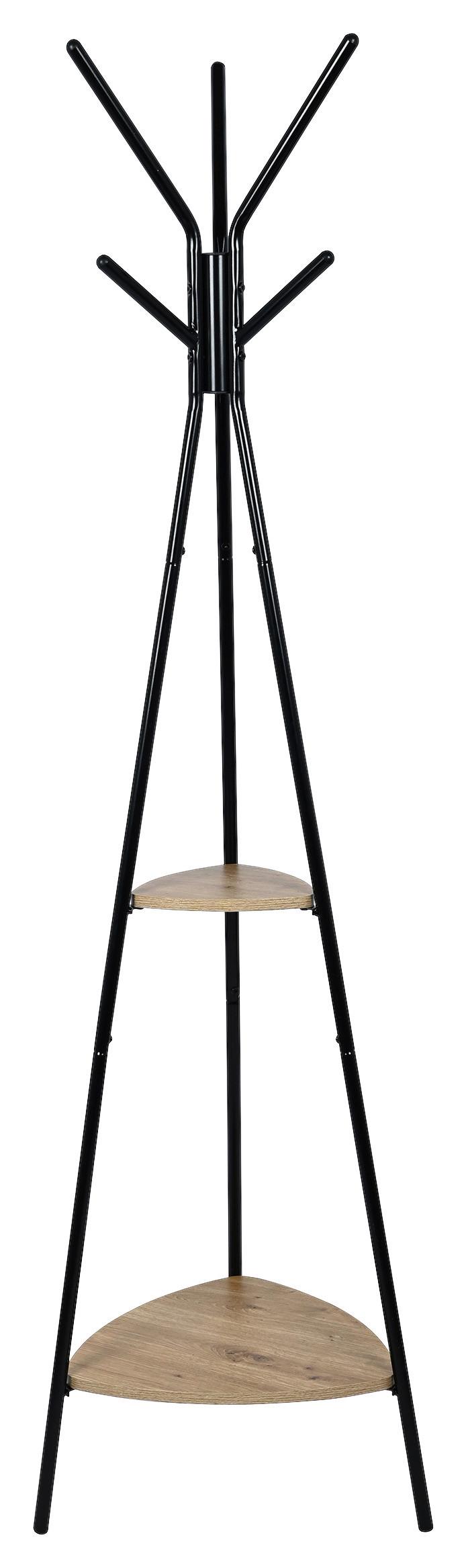Kleiderständer Mailand - Schwarz/Naturfarben, MODERN, Holzwerkstoff/Metall (49/179cm)