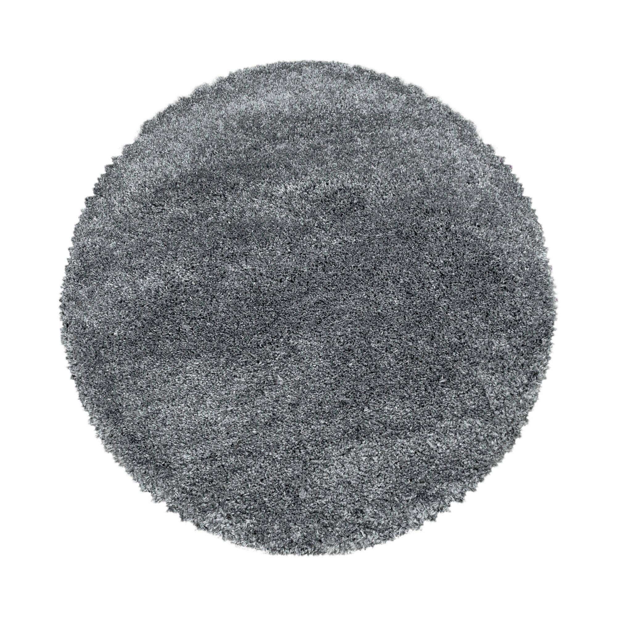 Hochflor Teppich Hellgrau Fluffy rund Ø 160 cm - Hellgrau, Basics, Textil (160cm) - Ayyildiz 