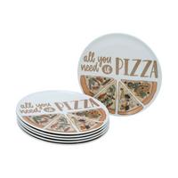Tanie na pizzu YOU NEED PIZZA, 6-dielny - biela, Trend, keramika (33cm) - Creatable