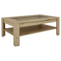 Couchtisch mit Stauraum Ralph Eiche Artisan Dekor - Eiche Artisan, Basics, Glas/Holzwerkstoff (110/67/43cm) - MID.YOU