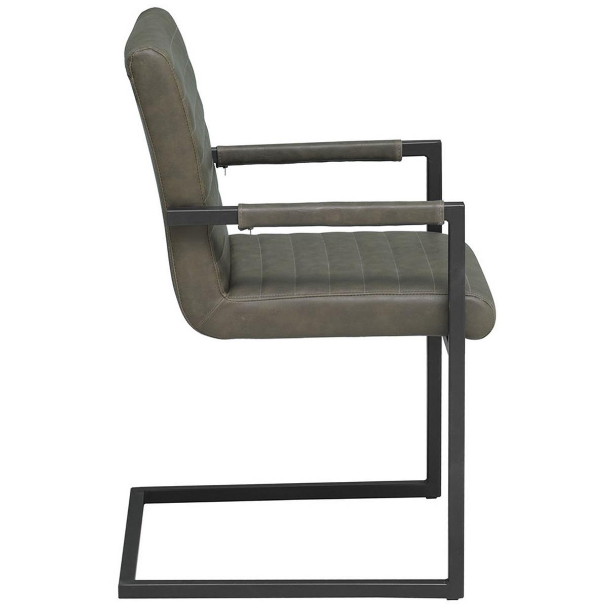 Armlehnstuhl Kubis Dunkelgrün Gepolstert 2er-Set - Dunkelgrün/Schwarz, LIFESTYLE, Textil/Metall (54/86/57cm) - MID.YOU