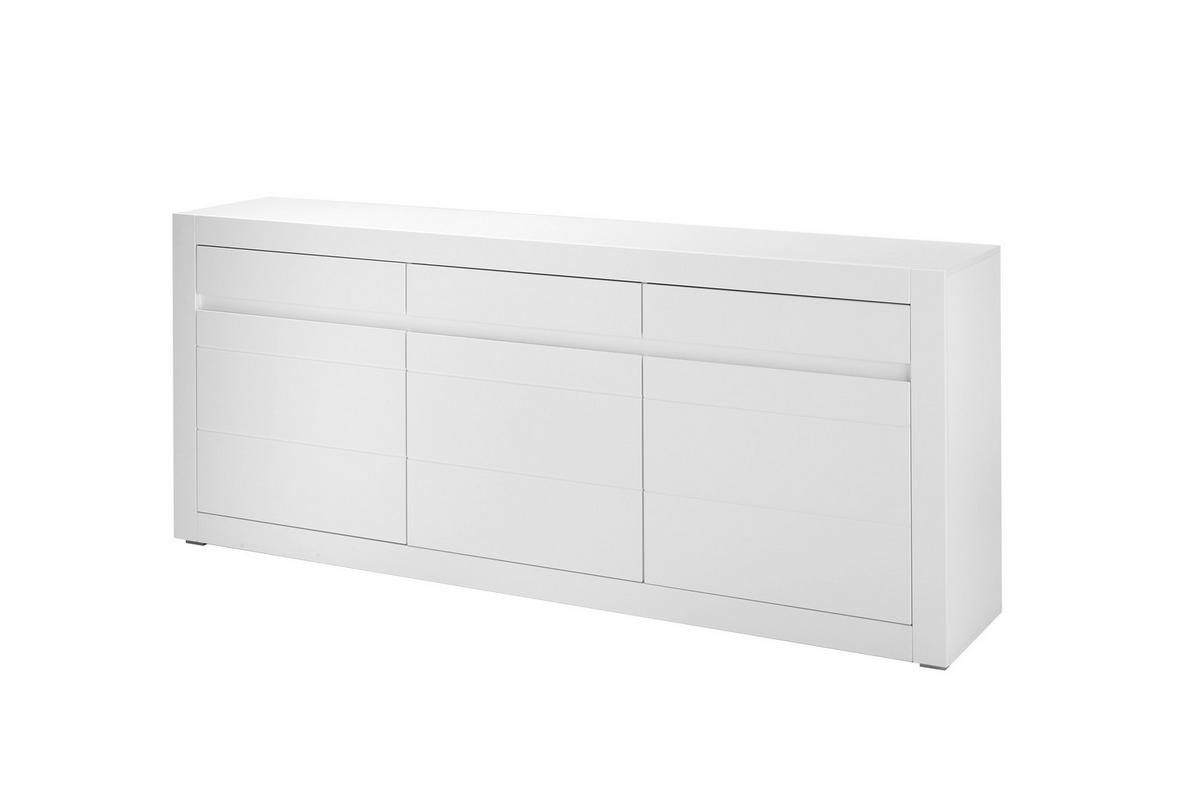 Sideboard Chester Weiß/Eichefarben B: 217cm - Eichefarben/Silberfarben, Design, Holzwerkstoff (217/90/42cm) - MID.YOU