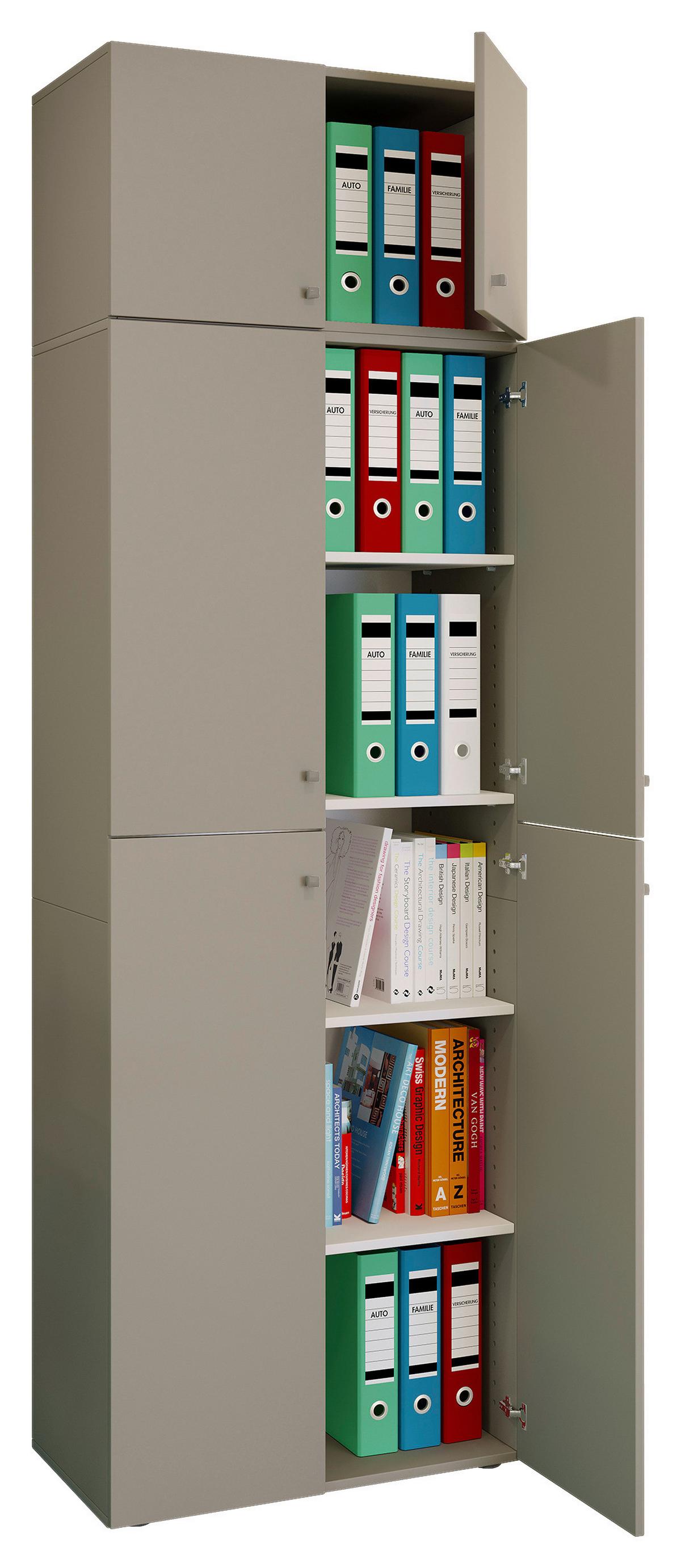 Aktenschrank Lona Holzwerkstoff Grau B: 70 Cm - Grau, MODERN, Holzwerkstoff (70/223/39cm) - MID.YOU