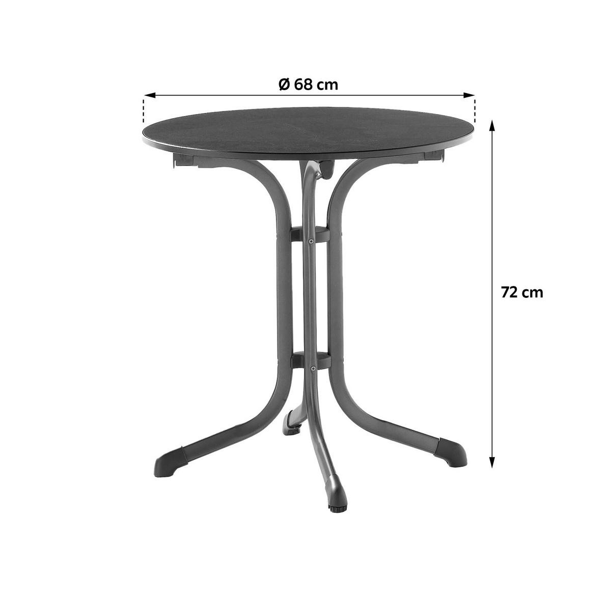 Gartentisch Holzwerkstoff ⌀ 68 Cm - Anthrazit/Grau, MODERN, Holzwerkstoff/Metall (68/68/72cm) - Sieger