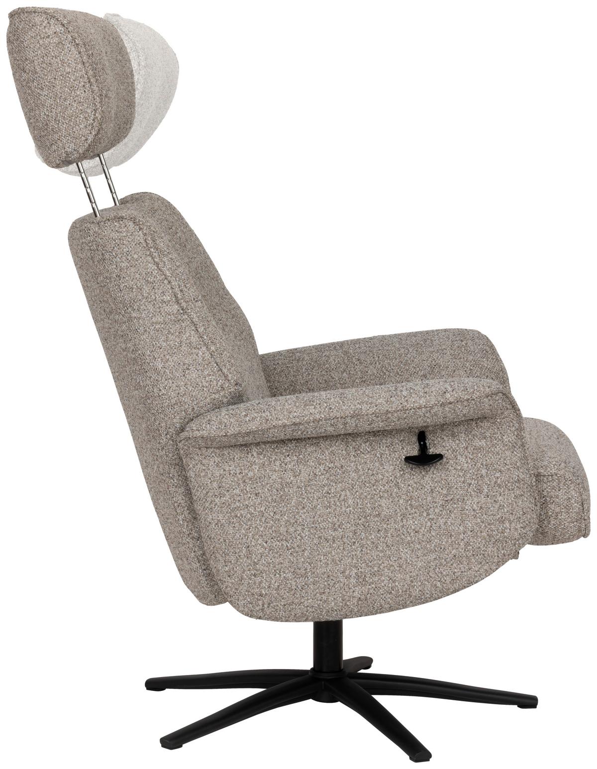 Relaxsesselset Mellow Taupe B: 77 cm - Taupe/Schwarz, Design, Holz/Textil (77/108/81cm) - Livetastic