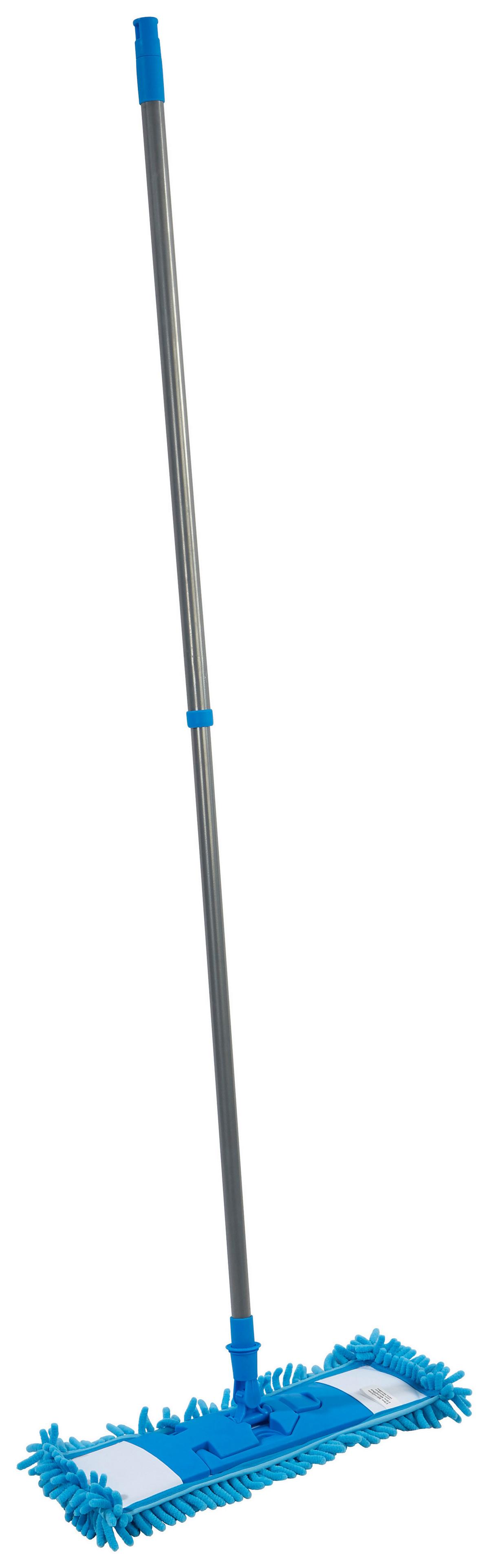 Bodenwischer Moritz Mit Teleskopstiel - Blau/Grün, KONVENTIONELL, Kunststoff/Textil (44/138cm) - Homezone