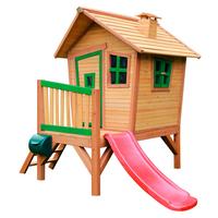 Spielhaus Natur, Rot L: 177 B: 264 H: 203 - Rot/Braun, LIFESTYLE, Holz/Kunststoff (177/264/203cm)